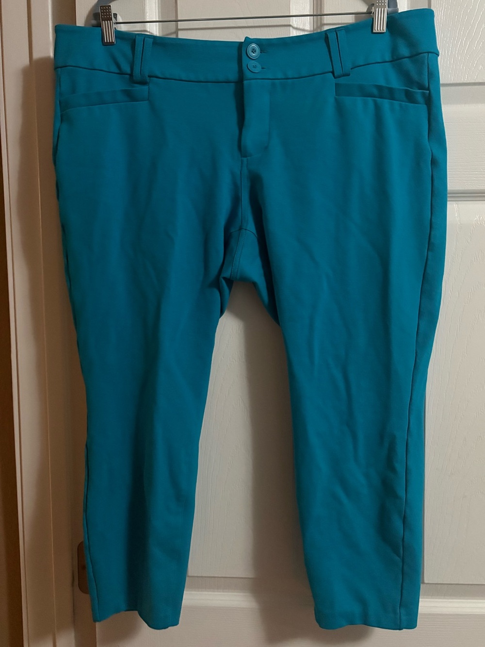 Torrid cropped trouser pants teal career office workwear business casual 20T - Picture 1 of 4